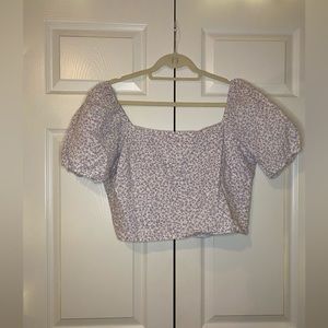 Floral Crop Top With Tie Up Back by Sophie Rue - Size XL